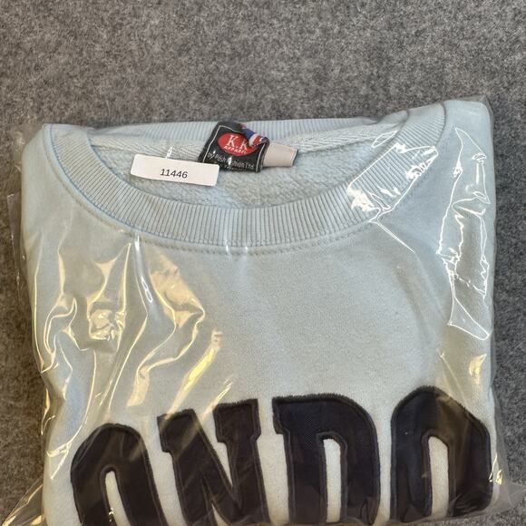 Woman’s Crew Neck London England Sweatshirt Size Large Light Blue KK Apparel - Picture 9 of 9